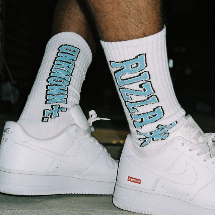 unknown socks - white/blue