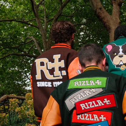 Rizla Brown and Burnt Orange Varsity Jacket