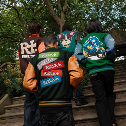 Rizla Teal and Brown Varsity Jacket