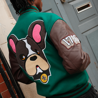 Rizla Teal and Brown Varsity Jacket