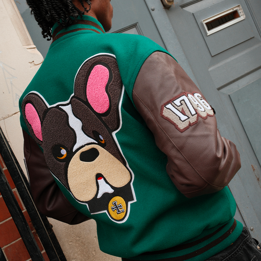 Rizla Teal and Brown Varsity Jacket